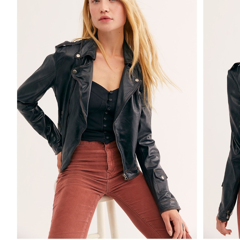 Vintage Leather Jacket Jakett Josey Moto